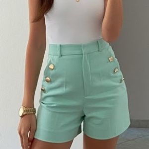 ZARA GOLD BUTTON SHORTS